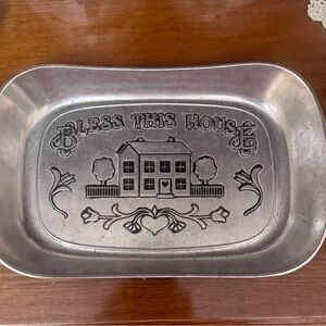 Wilton Armetale Pewter 'Bless This House' Decorative Tray